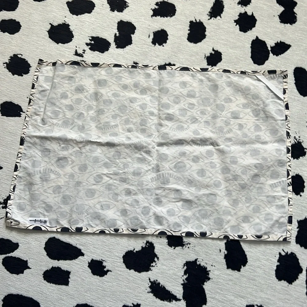 tea towel doodle eyes print Spoonflower Fabrics